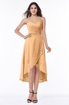 Plain Asymmetric Neckline Sleeveless Chiffon Pleated Plus Size Bridesmaid Dresses