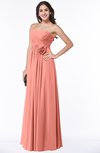 Cute Strapless Sleeveless Chiffon Floor Length Flower Plus Size Bridesmaid Dresses