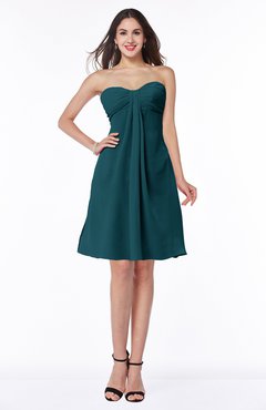 Blue Green Glamorous Empire Sweetheart Sleeveless Chiffon Ruching Plus Size Bridesmaid Dresses