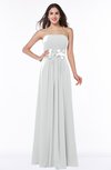 Mature A-line Strapless Sleeveless Zip up Chiffon Plus Size Bridesmaid Dresses