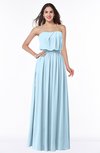 Romantic A-line Strapless Half Backless Chiffon Ribbon Plus Size Bridesmaid Dresses
