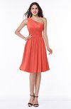 Cute A-line Sleeveless Chiffon Knee Length Plus Size Bridesmaid Dresses