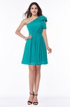 Casual A-line One Shoulder Sleeveless Half Backless Bow Bridesmaid Dresses