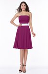 Sexy A-line Zipper Chiffon Knee Length Plus Size Bridesmaid Dresses