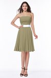 Sexy A-line Zipper Chiffon Knee Length Plus Size Bridesmaid Dresses