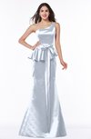 Elegant Asymmetric Neckline Sleeveless Zip up Ribbon Plus Size Bridesmaid Dresses