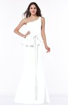 Elegant Asymmetric Neckline Sleeveless Zip up Ribbon Plus Size Bridesmaid Dresses