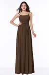 Modern A-line Spaghetti Zip up Floor Length Sash Plus Size Bridesmaid Dresses