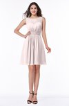 Plain Scoop Sleeveless Zipper Mini Bridesmaid Dresses