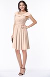 Cute Scoop Short Sleeve Zip up Sash Plus Size Bridesmaid Dresses