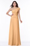 Modern A-line One Shoulder Sleeveless Floor Length Plus Size Bridesmaid Dresses