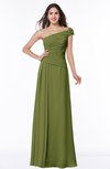 Modern A-line One Shoulder Sleeveless Floor Length Plus Size Bridesmaid Dresses