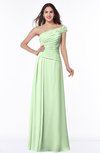 Modern A-line One Shoulder Sleeveless Floor Length Plus Size Bridesmaid Dresses