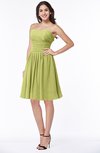 Elegant Strapless Sleeveless Zipper Knee Length Ribbon Bridesmaid Dresses