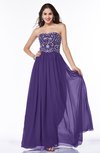 Sexy A-line Strapless Chiffon Rhinestone Plus Size Prom Dresses