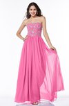 Sexy A-line Strapless Chiffon Rhinestone Plus Size Prom Dresses
