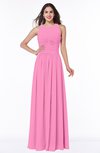 Antique A-line Scoop Zip up Floor Length Plus Size Bridesmaid Dresses