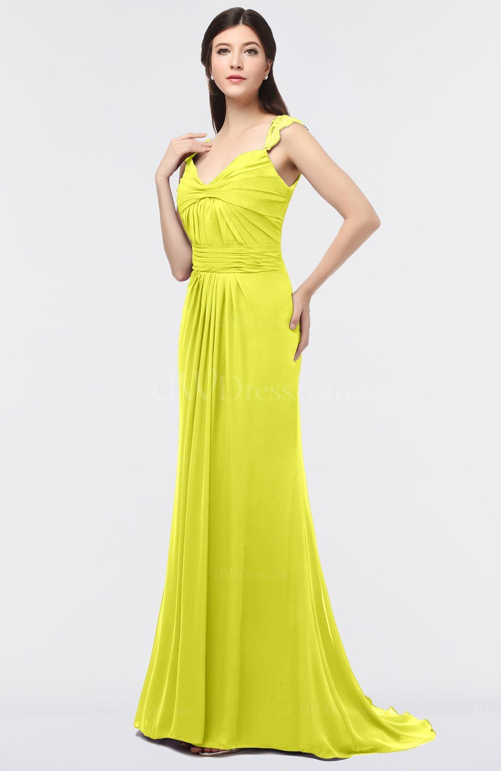 evening gown with ruching