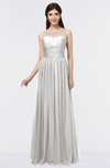 Elegant Scoop Sleeveless Buttons Floor Length Evening Dresses
