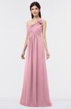 Elegant A-line Asymmetric Neckline Sleeveless Floor Length Flower Bridesmaid Dresses