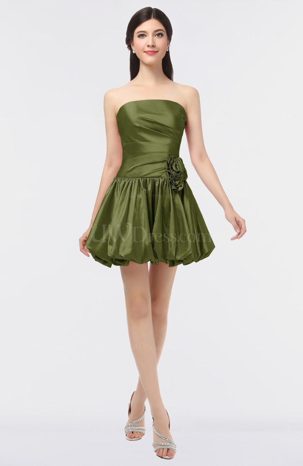 olive green ball gowns