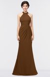 Romantic Sheath Halter Sleeveless Floor Length Appliques Bridesmaid Dresses