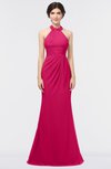 Romantic Sheath Halter Sleeveless Floor Length Appliques Bridesmaid Dresses