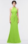 Romantic Sheath Halter Sleeveless Floor Length Appliques Bridesmaid Dresses