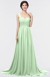 Modern A-line Asymmetric Neckline Sleeveless Zip up Sweep Train Evening Dresses