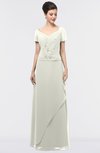 Elegant A-line Short Sleeve Zip up Floor Length Beaded Mother of the Bride Dresses