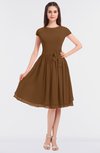 Antique Jewel Short Sleeve Knee Length Flower Bridesmaid Dresses