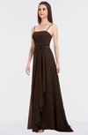 Elegant A-line Spaghetti Sleeveless Floor Length Appliques Bridesmaid Dresses