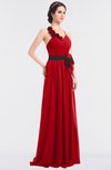 Elegant A-line Halter Sleeveless Zip up Floor Length Bridesmaid Dresses