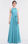 Classic A-line Halter Zip up Pick up Bridesmaid Dresses