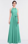 Classic A-line Halter Zip up Pick up Bridesmaid Dresses