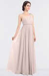 Elegant A-line Asymmetric Neckline Sleeveless Floor Length Ruching Bridesmaid Dresses
