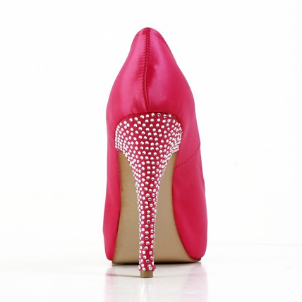fuschia satin heels