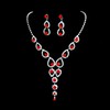 Anniversary Pendant Necklaces Jewelry Sets Eye-catching Rhinestones