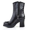 Cow Leather Pumps/Heels Boots Zipper Mid-Calf Boots Square Heel Casual