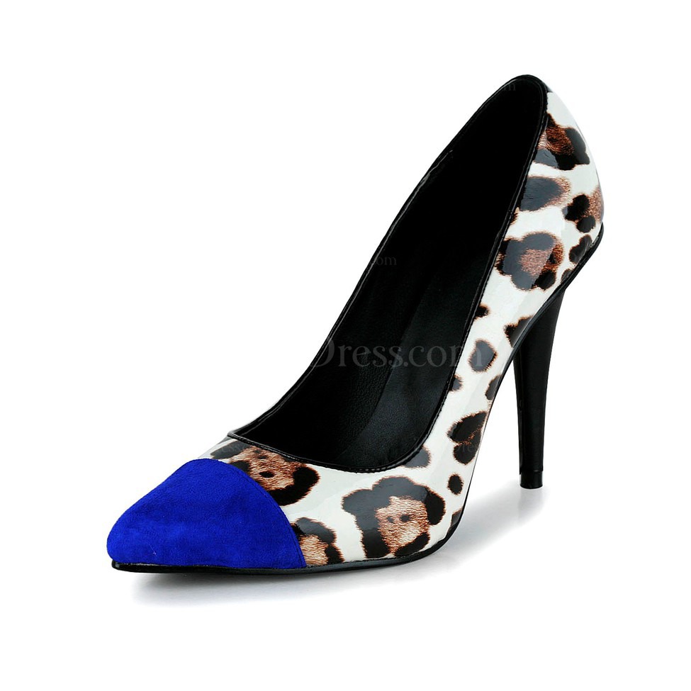 Royal Blue Leopard Print Wedding Shoes 