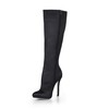 Stiletto Heel Boots Women's Zipper Silk Like Satin Average Round Toe
