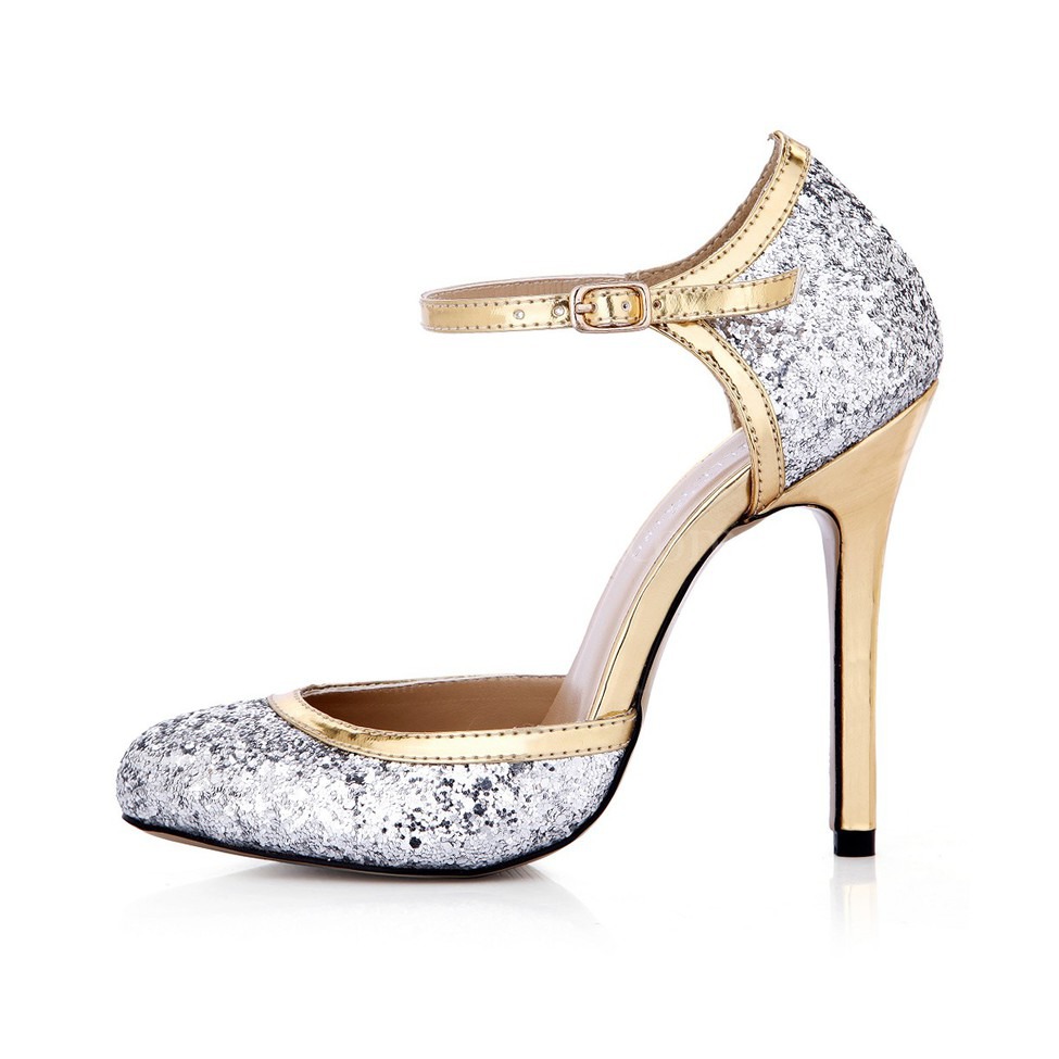 Silver Sequined Cloth/Sparkling Glitter Wedding Shoes Wedding Sparkling ...