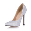 Sequined Cloth/Sparkling Glitter Wedding Shoes Honeymoon Narrow Stiletto Heel Sparkling Glitter Closed Toe