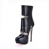 PU Wedding Shoes Booties/Ankle Boots Fashion Boots Stiletto Heel Extra Wide Hollow-Out