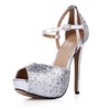 Stiletto Heel Sandals Wide Sequined Cloth/Sparkling Glitter Round Toe Women's Party & Evening