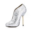 Sequined Cloth/Sparkling Glitter Wedding Shoes Wedding Girls' Sparkling Glitter Average Stiletto Heel