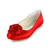 Flat Heel Loafers Dress Closed Toe Women's Flower Satin