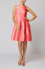 Modest Sleeveless Zipper Taffeta Knee Length Pleated Little Black Dresses
