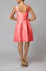 Modest Sleeveless Zipper Taffeta Knee Length Pleated Little Black Dresses
