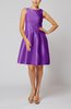 Modest Sleeveless Zipper Taffeta Knee Length Pleated Little Black Dresses